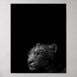 The Leopard, moderne Schwarz-Weiß-Fotografie Poster
