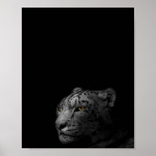 The Leopard, moderne Schwarz-Weiß-Fotografie Poster