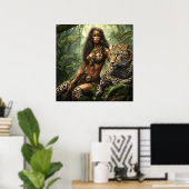 The Leopard Princess Pinup Girl Style Wall Poster (Heimbüro)
