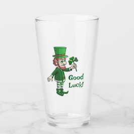 The Leprechaun with a shamrock Glas