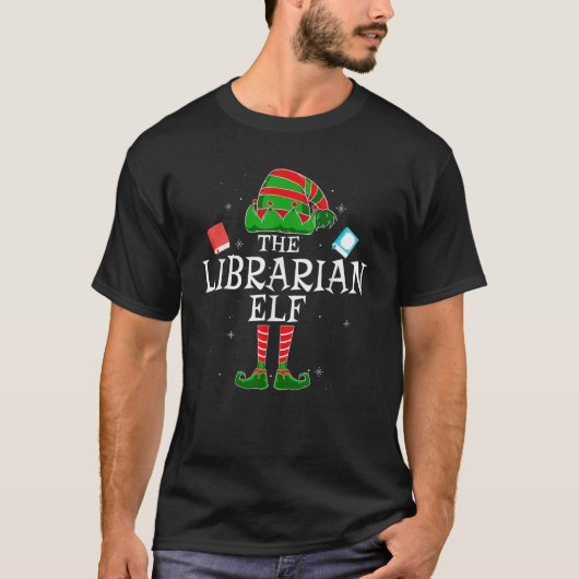 The Librarian Elf Group Matching Family Christmas  T-Shirt (Vorderseite)
