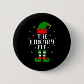 The Library Elf Christmas Party Matching Family Xm Button (Vorderseite)