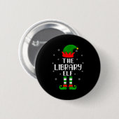 The Library Elf Christmas Party Matching Family Xm Button (Vorne & Hinten)