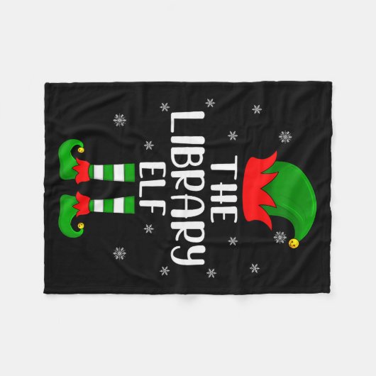 The Library Elf Christmas Party Matching Family Xm Fleecedecke (Vorderseite (Horizontal))