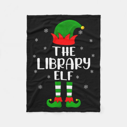 The Library Elf Christmas Party Matching Family Xm Fleecedecke (Vorderseite)