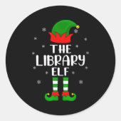 The Library Elf Christmas Party Matching Family Xm Runder Aufkleber (Vorderseite)