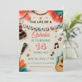 The Life of a Birthday Girl Showgirl Birthday Einladung (Stehend Vorderseite)