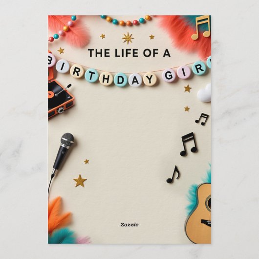 The Life of a Birthday Girl Showgirl Birthday Einladung (Rückseite)