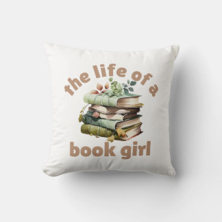 The Life of a Book Girl Kissen