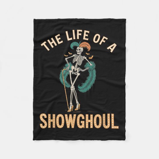 The Life Of A Showghoul Retro Skeleton Showgirl Ha Fleecedecke (Vorderseite)