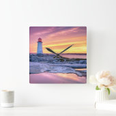 The Light Keeper | Peggy'S Cove Quadratische Wanduhr (Zuhause)