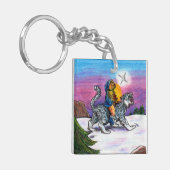 The Light of Hope Christmas Fantasy Bleistift Kuns Schlüsselanhänger (Vorderseite links)