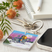 The Light of Hope Christmas Fantasy Bleistift Kuns Schlüsselanhänger (Vorderseite rechts)