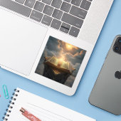 The Light Of Knowledge - Square Vinyl  Aufkleber (Laptop mit iPhone)