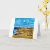 The Lighthouse on the Beach Painting by Alfred Fox Karte (Gelbe Blume)