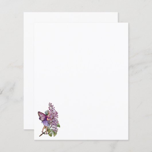 "The Lilac Fairy" Stationery and Envelope (Vorne/Hinten)
