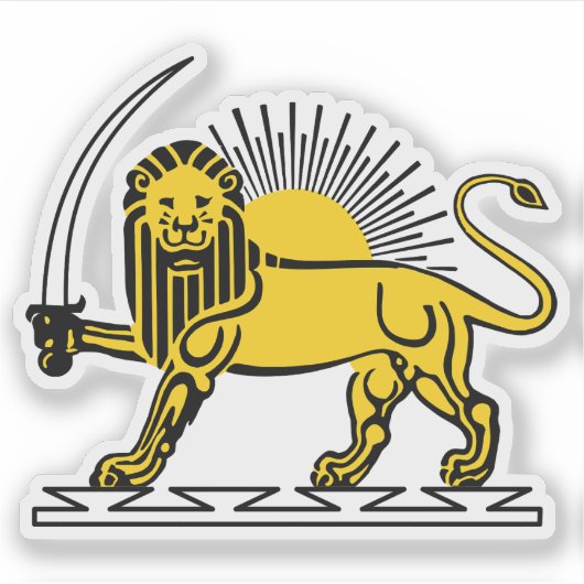 The Lion and Sun emblem of Iran (until 1980) Aufkleber (Vorderseite)
