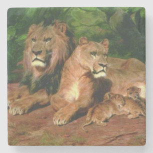 The Lion at Zuhause (von Rosa Bonheur) Steinuntersetzer