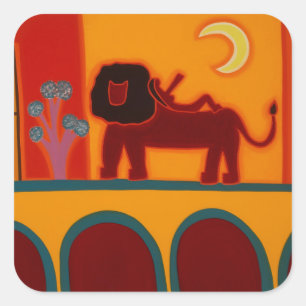 The Lion from Fulham Broadway 2008 Quadratischer Aufkleber