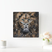 The Lion King - Abstract Art Modern Style Painting Quadratische Wanduhr (Zuhause)