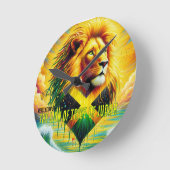 The lion of tribe of Judah T-Shirt Runde Wanduhr (Winkel)