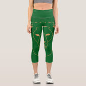 The Lion's Gaze: Golden Contour Capri Leggings (Vorderseite)
