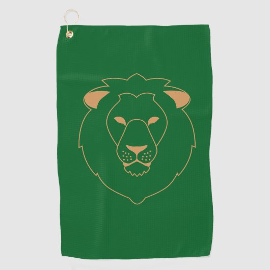 The Lion's Gaze: Golden Contour Golfhandtuch (Vorderseite)