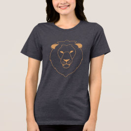 The Lion's Gaze: Golden Contour Tri-Blend Shirt