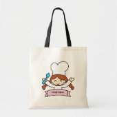 The Little Chef Hand-Drawn Canvas Tote Bag Tragetasche (Vorne)