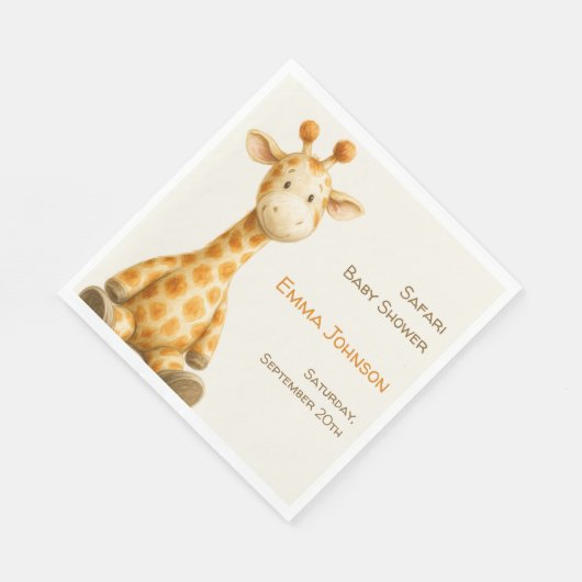 The Little Explorer | Safari Friends Baby Shower Serviette (Ecke)