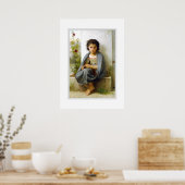 The Little Knitter 1882, Bouguereau Poster (Küche)