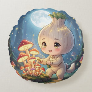 🧄✨ The Little Magical Garlic.7 Rundes Kissen