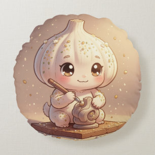 🧄✨ The Little Magical Garlic.9 Rundes Kissen