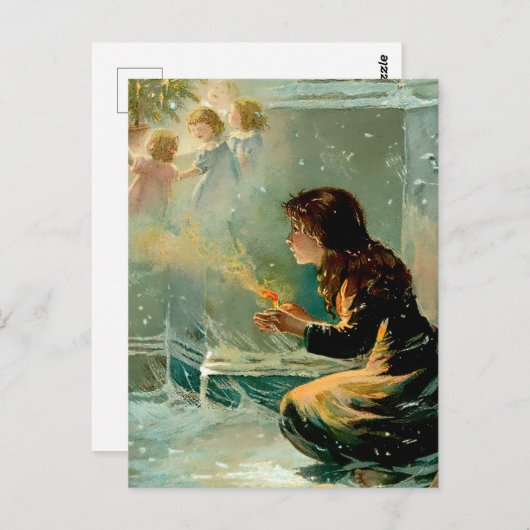 "The Little Match Girl" von E S Hardy Postkarte (Vorne/Hinten)