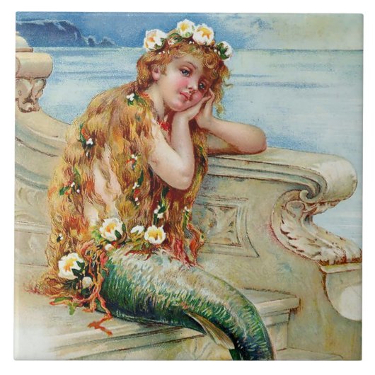 "The Little Mermaid" von E S Hardy Fliese (Vorderseite)