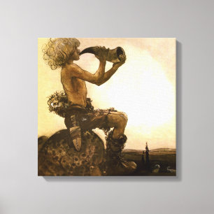 "The Little Shepherd" Aquarell von John Bauer Leinwanddruck