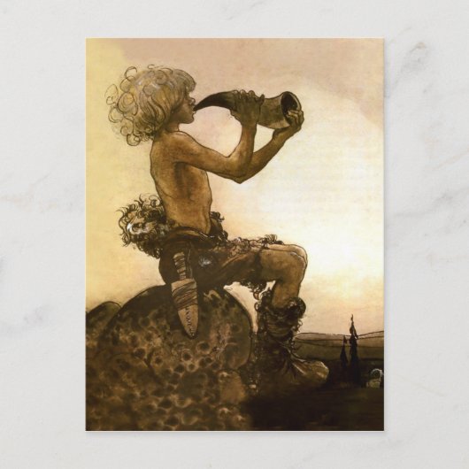 "The Little Shepherd" Aquarell von John Bauer Postkarte (Vorderseite)