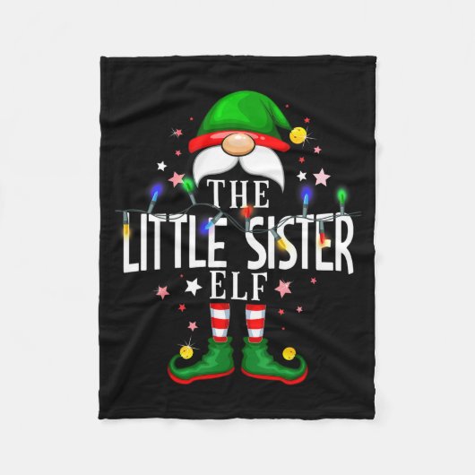 The Little Sister Elf Christmas Family Pajama Part Fleecedecke (Vorderseite)