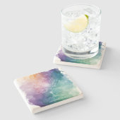 The Living Blueprint Stone Coaster Steinuntersetzer (Seitenansicht)