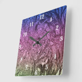 The Living Tree Night Clock Quadratische Wanduhr (Winkel)