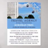 The London Eye, London City, Travel Agency Advert Poster (Vorne)