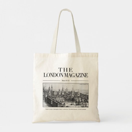 The London Magazine Bag, Historische Stadt London Tragetasche (Rückseite)