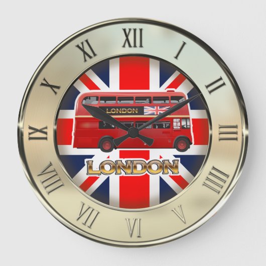 The London Red Bus Große Wanduhr (Vorderseite)