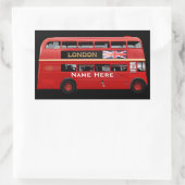The London Red Bus Rechteckiger Aufkleber (Tasche)