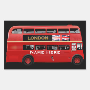 The London Red Bus Rechteckiger Aufkleber