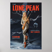 "The Lone Peak Silence" Retro Ski Pinup Movie Poster (Vorne)