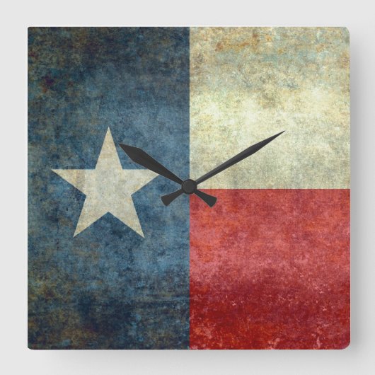 The Lone Star Flag Quadratische Wanduhr (Vorderseite)