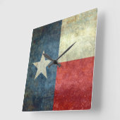 The Lone Star Flag Quadratische Wanduhr (Winkel)