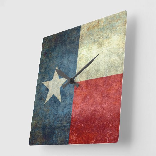 The Lone Star Flag Quadratische Wanduhr (Winkel)