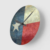 The Lone Star Flag Runde Wanduhr (Winkel)